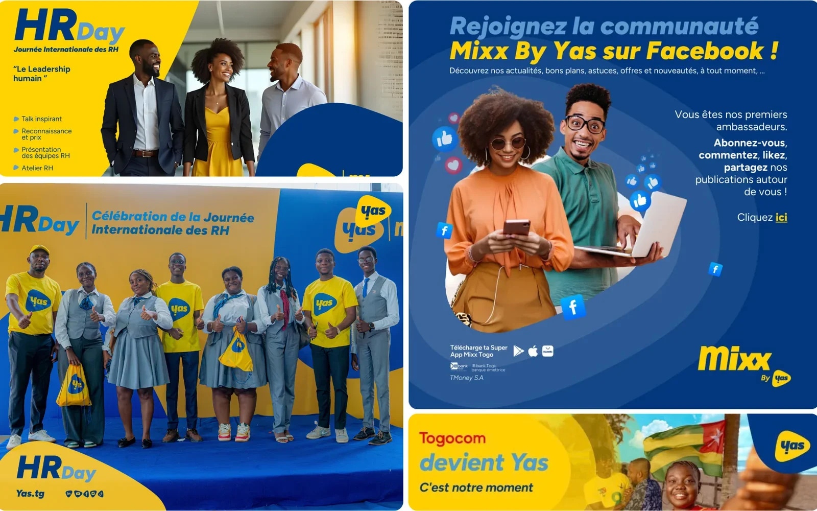 Campagnes Yas et Mixx by Yas : newsletter, HR Day, communauté Facebook et événement interne